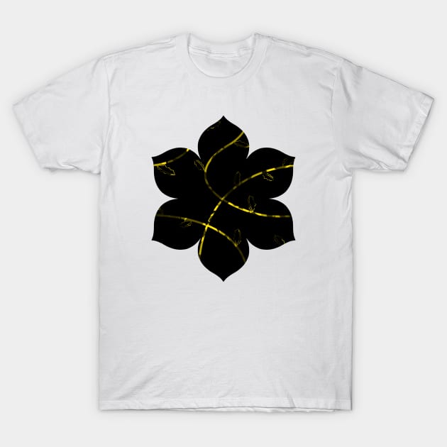 Jagged Leaves, Yellow T-Shirt by StephOBrien